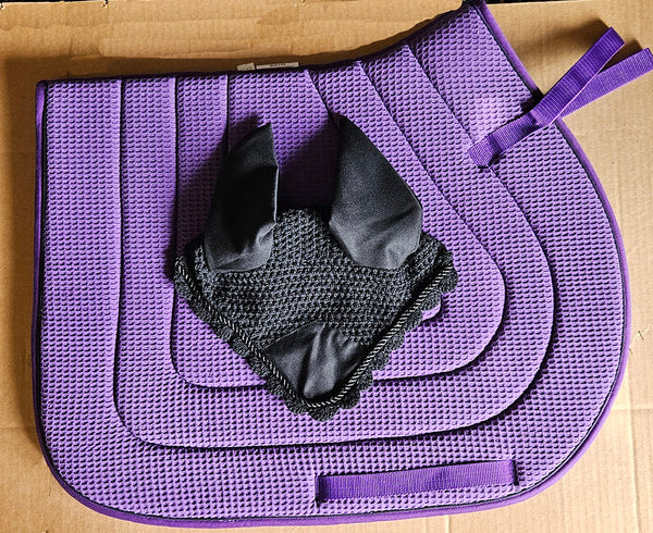 AP Pad Purple Waffle w/ black piping w/ black veil-CLEARANCE