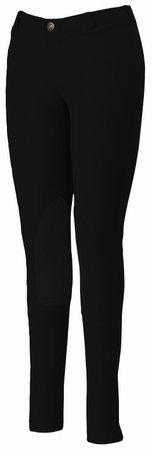 Tuff Rider Pull On Knee Patch Breeches 32 Black